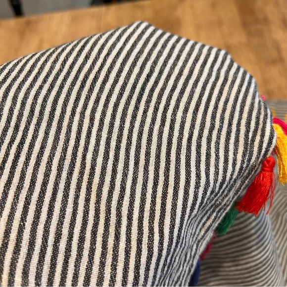 Floreat Soleil floral embroidered striped cotton peasant top w/ tassels Size XSP - Picture 12 of 13